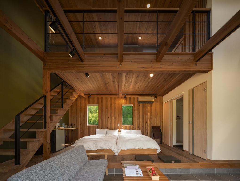 Postel nebo postele na pokoji v ubytování THE FARM Resort Japan