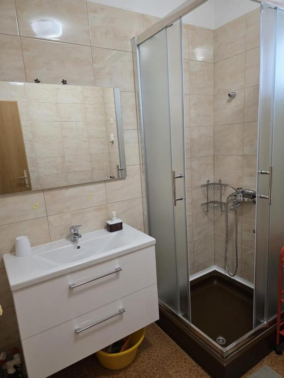Koupelna v ubytování Apartmani Eta