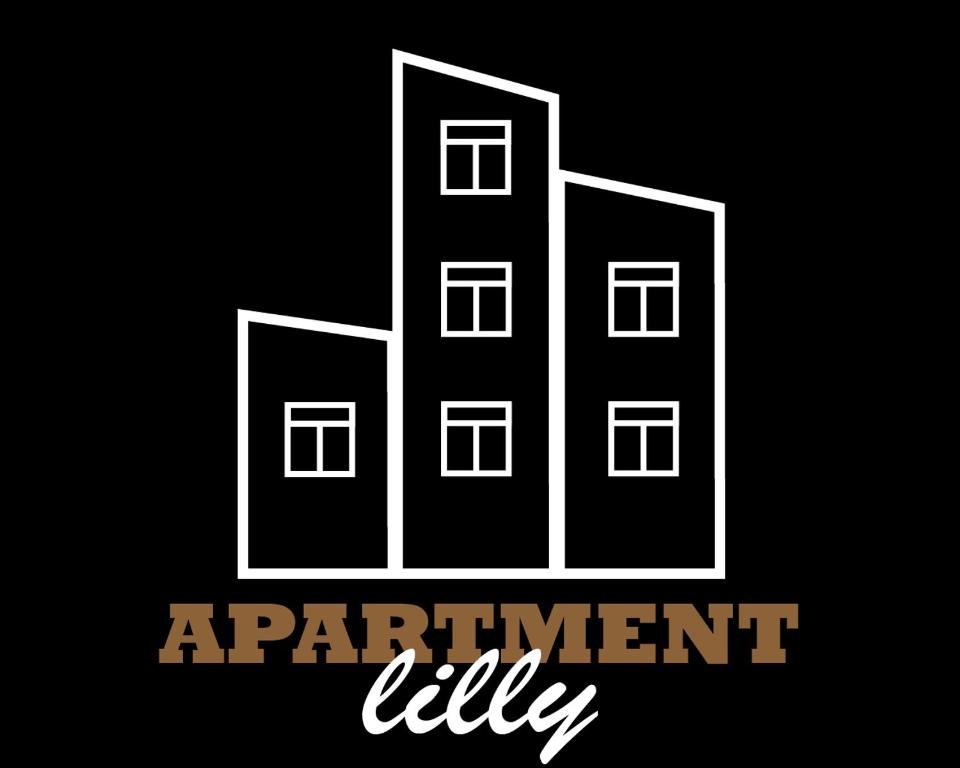 a logo for an apartment building with the words apartment utility at Apartment lilly in Poprad