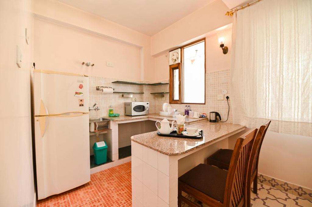 Kuchyň nebo kuchyňský kout v ubytování Om Niwas Suite Hotel