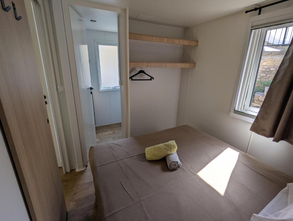Postel nebo postele na pokoji v ubytování Gîte - Chez Gabriel et Julie