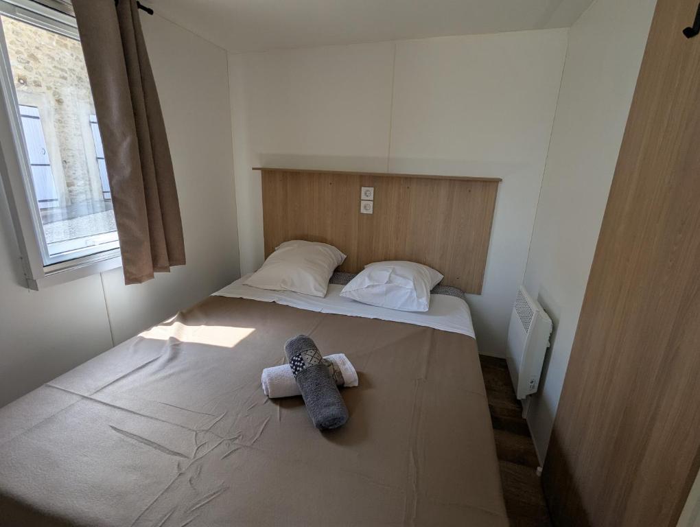 Postel nebo postele na pokoji v ubytování Gîte - Chez Gabriel et Julie