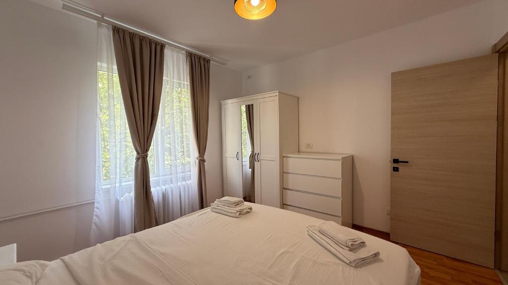 Postel nebo postele na pokoji v ubytování Cazare langa Spitalul Bagdasar-Parcare Inclusa