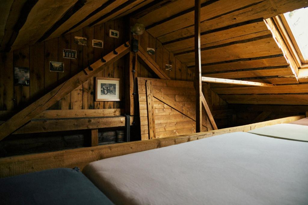 Postel nebo postele na pokoji v ubytování Blickinsfreie - Cabin