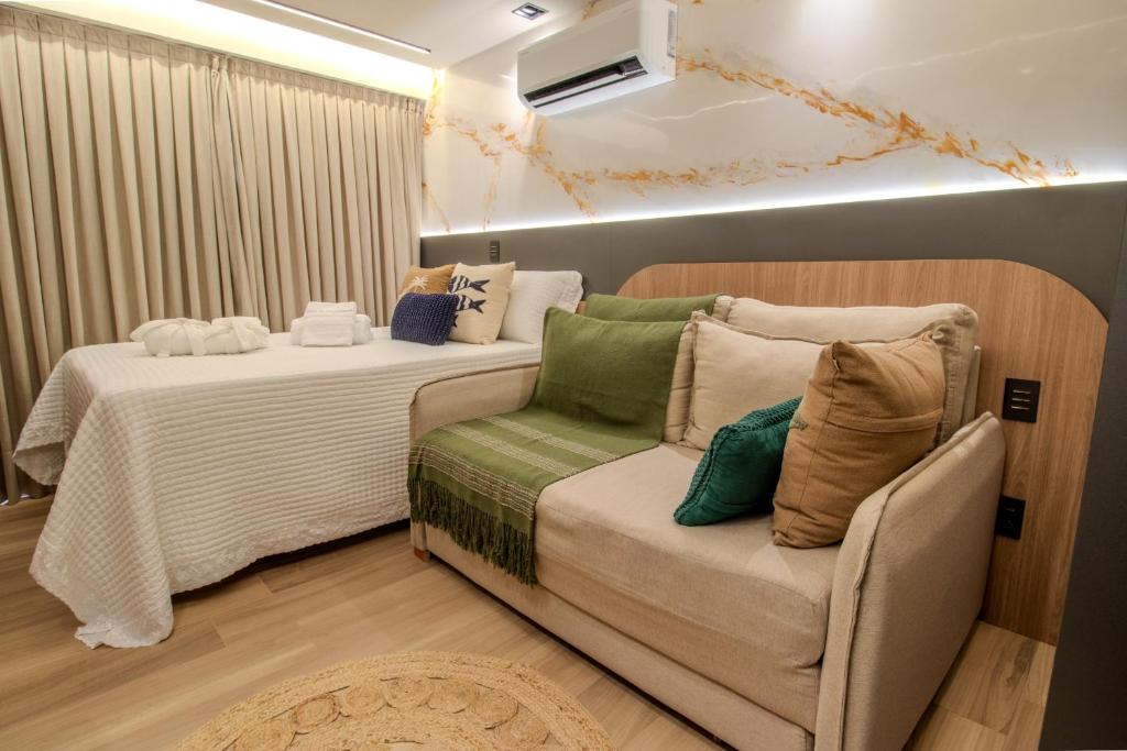 Ruang duduk di Bless Hospedagem Flat beira mar de Cabo Branco