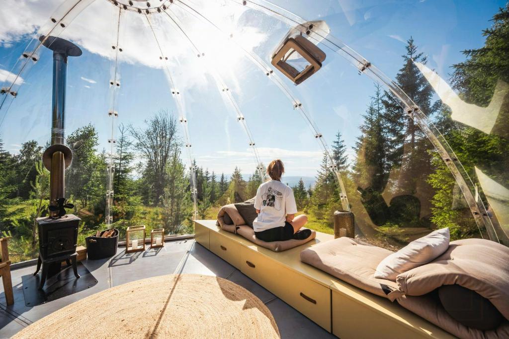Hosté ubytování Glass Igloo With Panoramic Views In Åsbygda