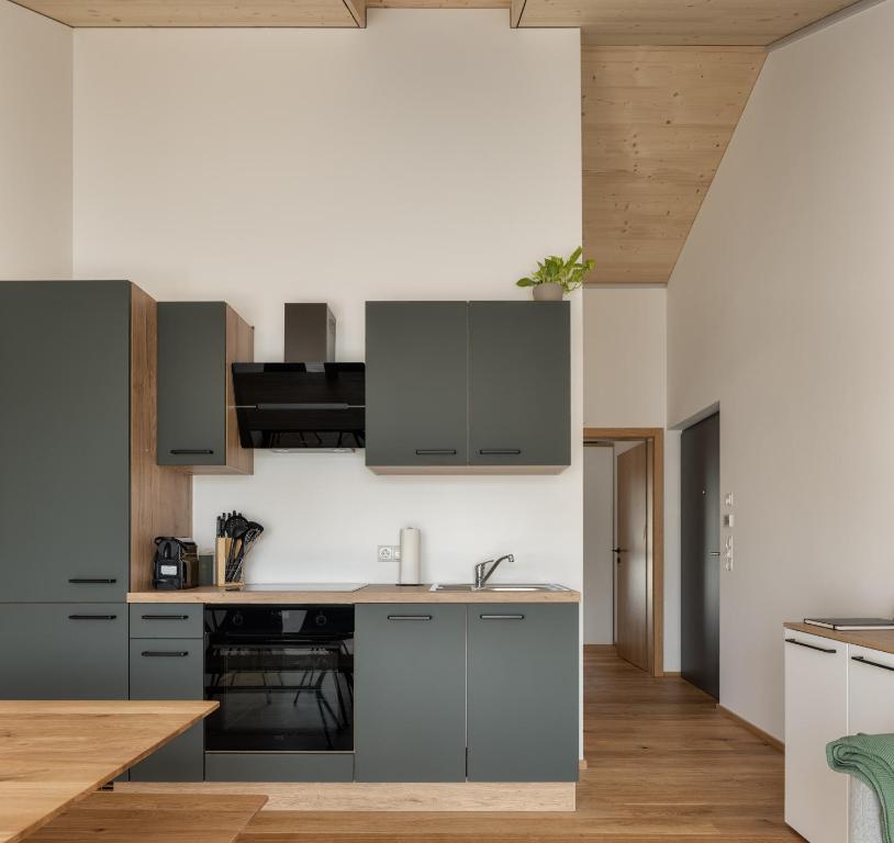 Kuchyň nebo kuchyňský kout v ubytování KopfRausch Appartements