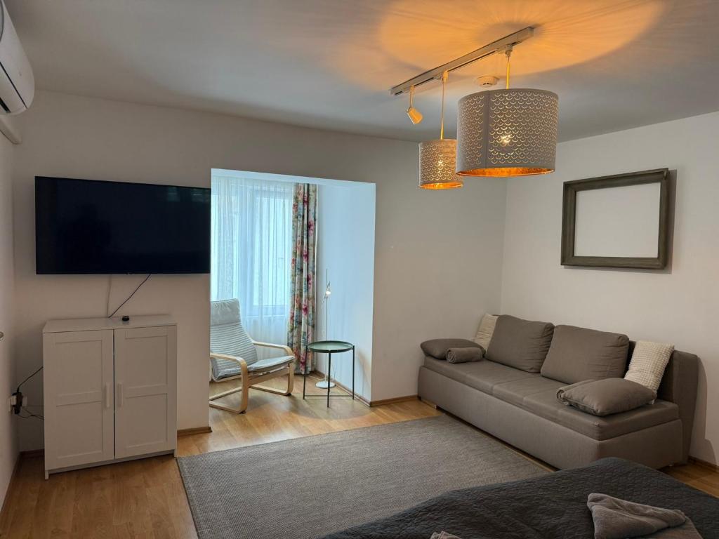TV a/nebo společenská místnost v ubytování Corte Apartman
