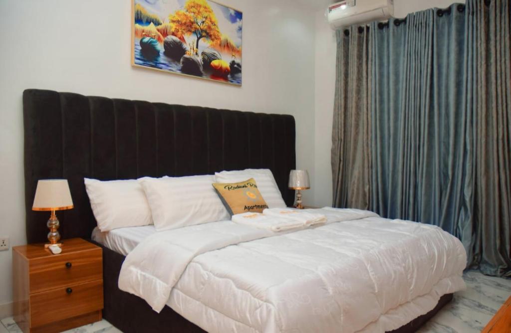 Postel nebo postele na pokoji v ubytování Radiant Rise Apartments