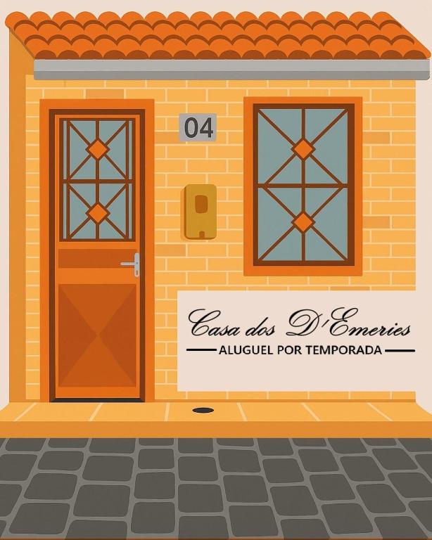 a brick building with a door and a sign on it at Casa dos Demeries in Triunfo