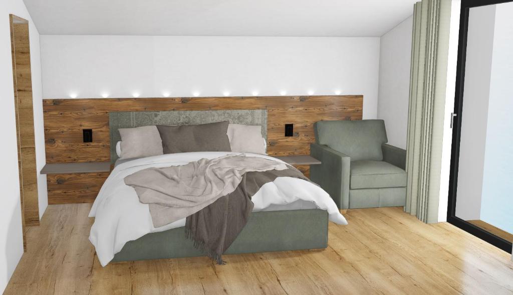 Postel nebo postele na pokoji v ubytování Kristall Apartments