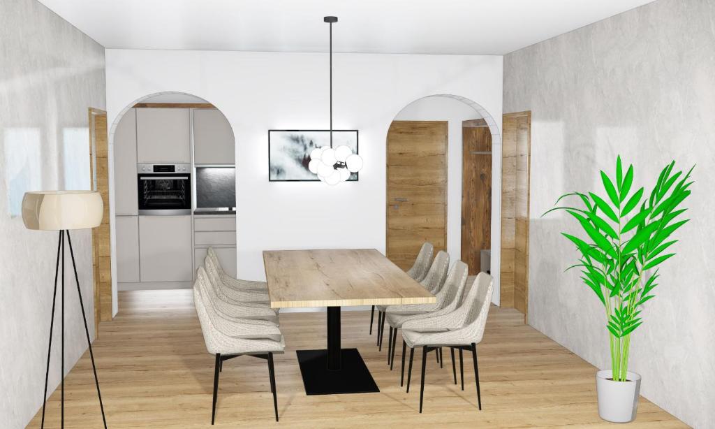 Kuchyň nebo kuchyňský kout v ubytování Kristall Apartments