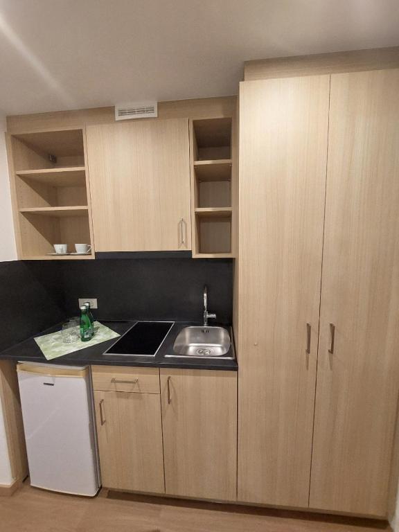 Kuchyň nebo kuchyňský kout v ubytování Hotel Wahlmüller