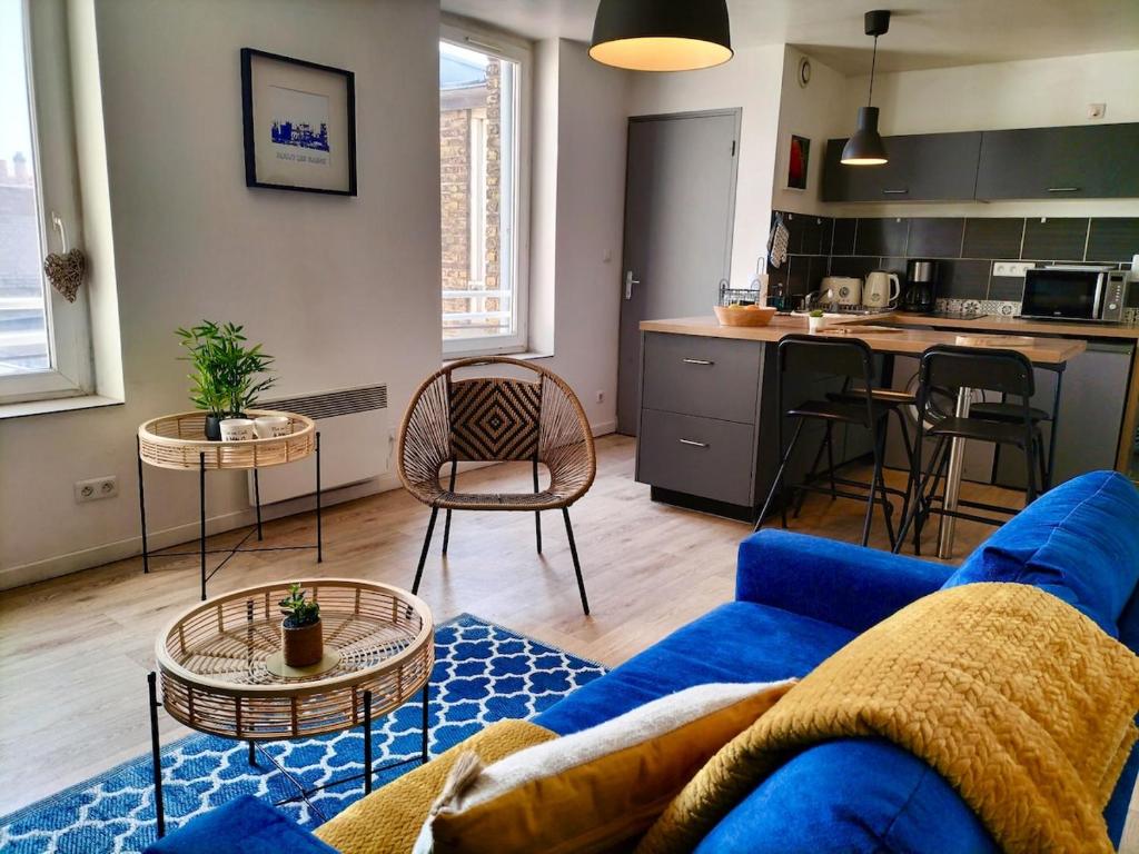 Kuchyň nebo kuchyňský kout v ubytování Cosy T3 à 50 m de la plage