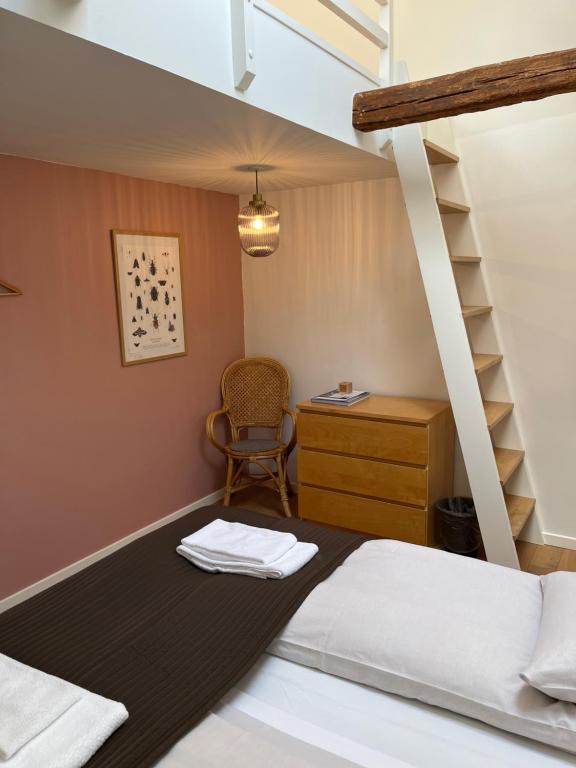 Voodi või voodid majutusasutuse Rødvig Kro og Badehotel toas