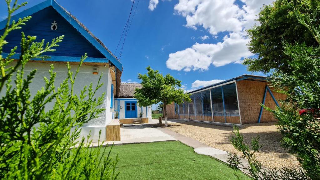 a view of a house with a garden at Casa Olivia in Lunca