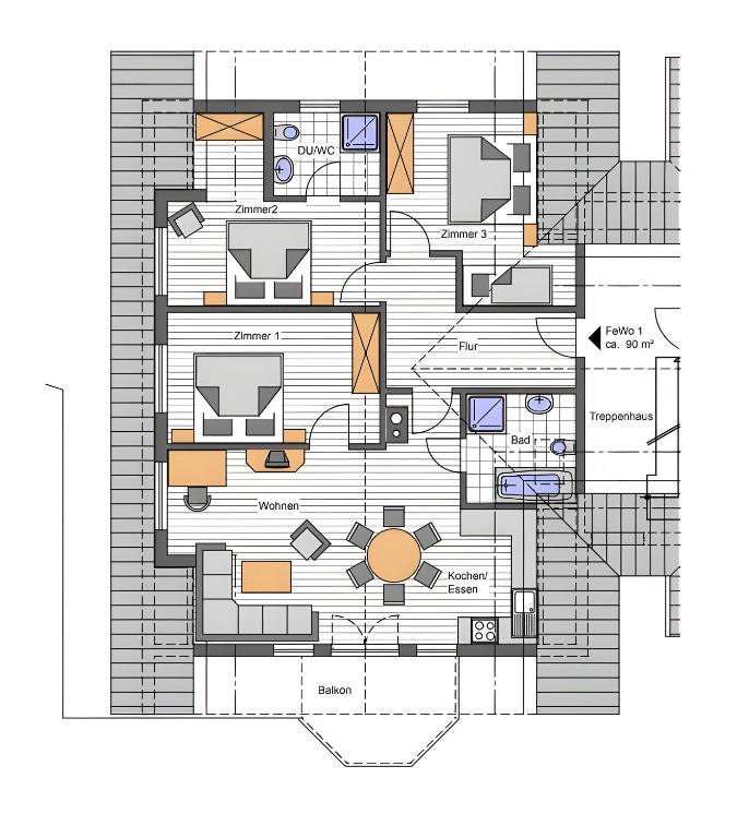 Půdorys ubytování Haus Sum