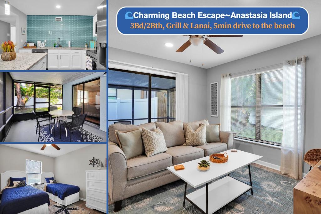 Χώρος καθιστικού στο Summer Spot! Charming Beach Escape Lanai & Grill