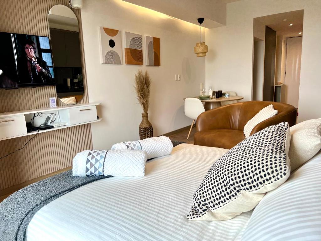 Et tv og/eller underholdning på Hermoso Loft en la Roma Norte