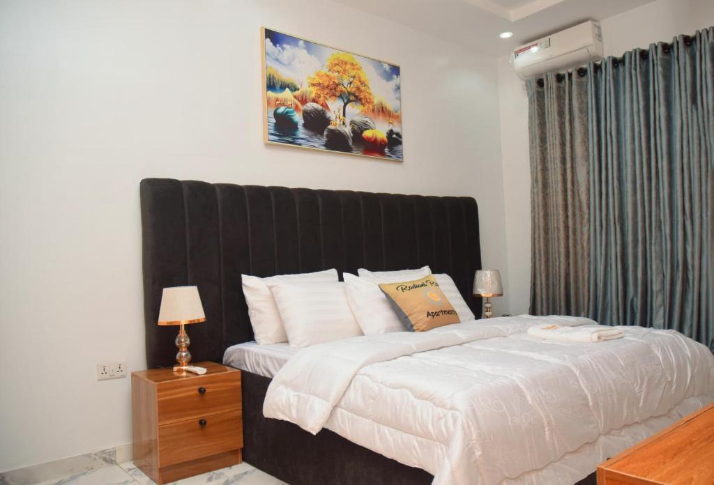 Postel nebo postele na pokoji v ubytování Radiant Rise Apartments