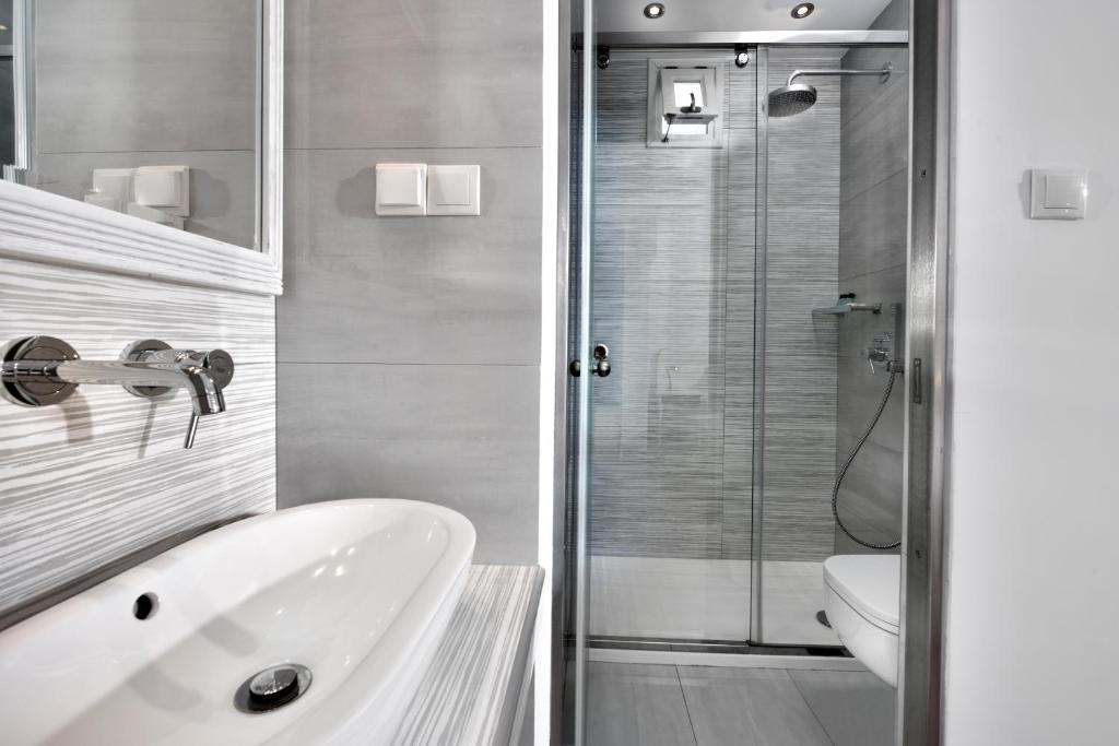 Koupelna v ubytování Hotel Nazos 1