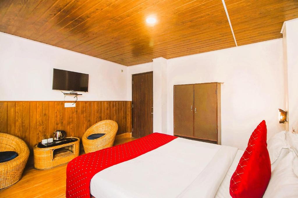 TV a/nebo společenská místnost v ubytování Mountain View Darjeeling Comfort Inn With Best Facilities Like 3-Star Rooms