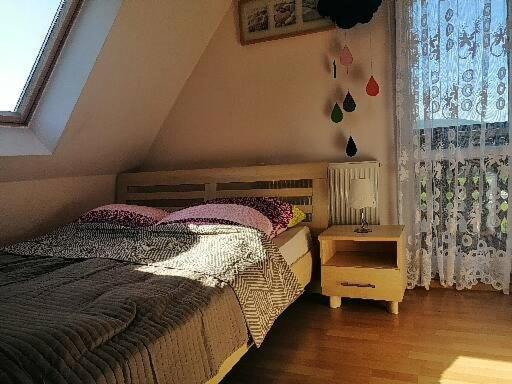 Postel nebo postele na pokoji v ubytování Dom na wzgórzu