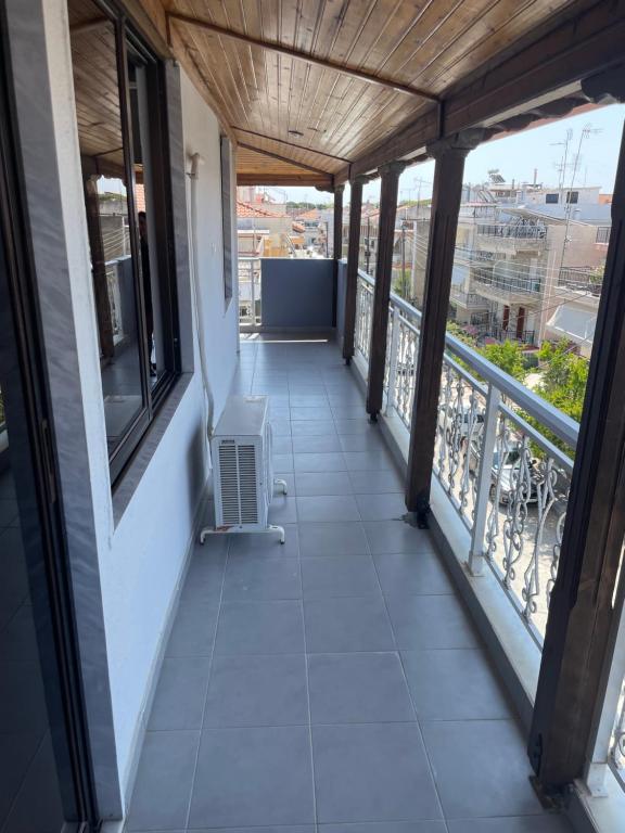 Balkón nebo terasa v ubytování Theodora Villas Flogita beach