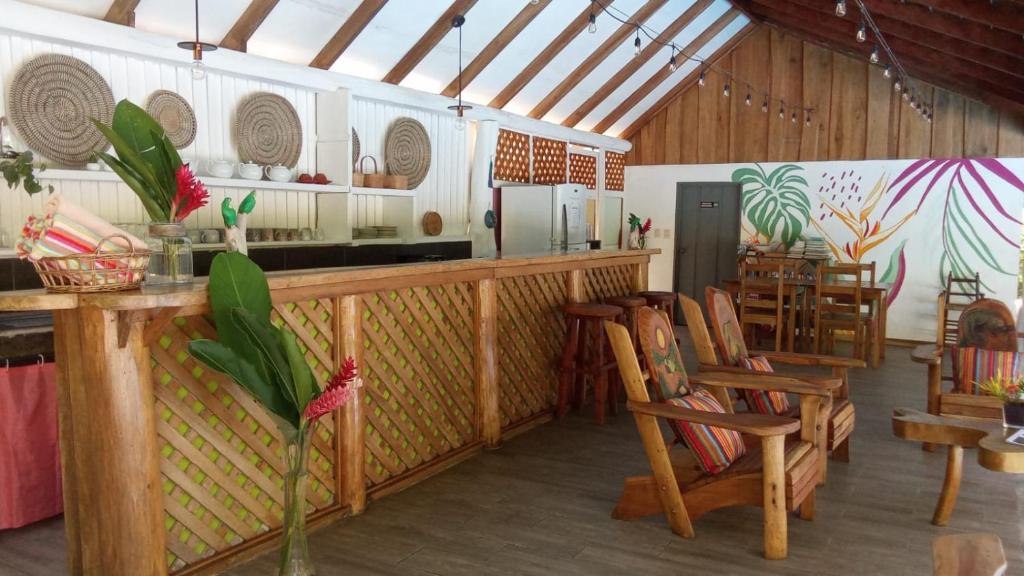 Restaurace v ubytování La Rana De Cahuita