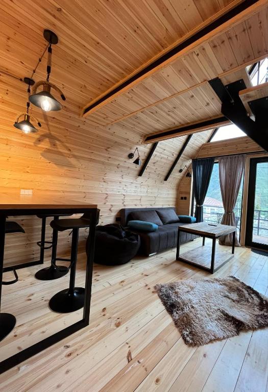 Χώρος καθιστικού στο Edelweiss cottage Kazbegi