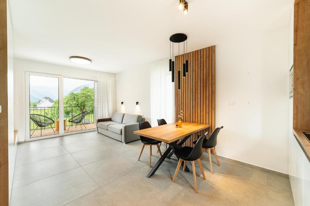 Posezení v ubytování Family apartments Soča Splash Home
