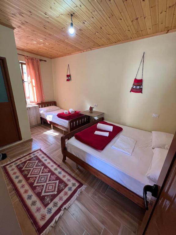 Postel nebo postele na pokoji v ubytování Guest House Shtëpiza Theth