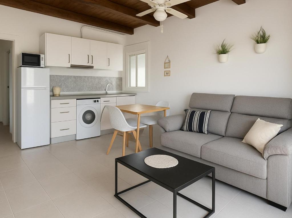 Kuchyň nebo kuchyňský kout v ubytování Conil terraza apartamentos