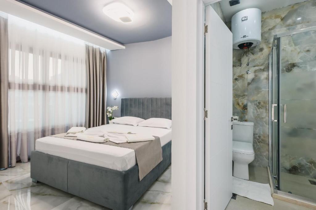 Koupelna v ubytování Apart-Hotel President