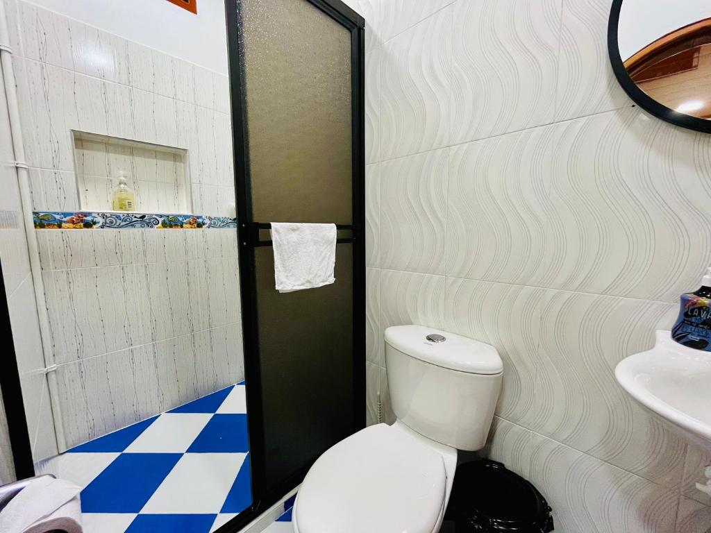 Koupelna v ubytování Aparta Hotel Horinthia
