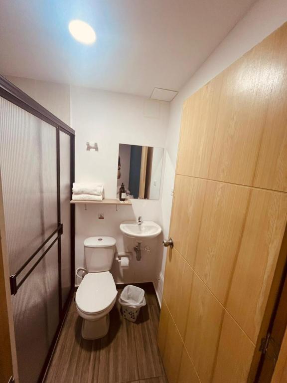 Koupelna v ubytování Apartahotel Tonchala
