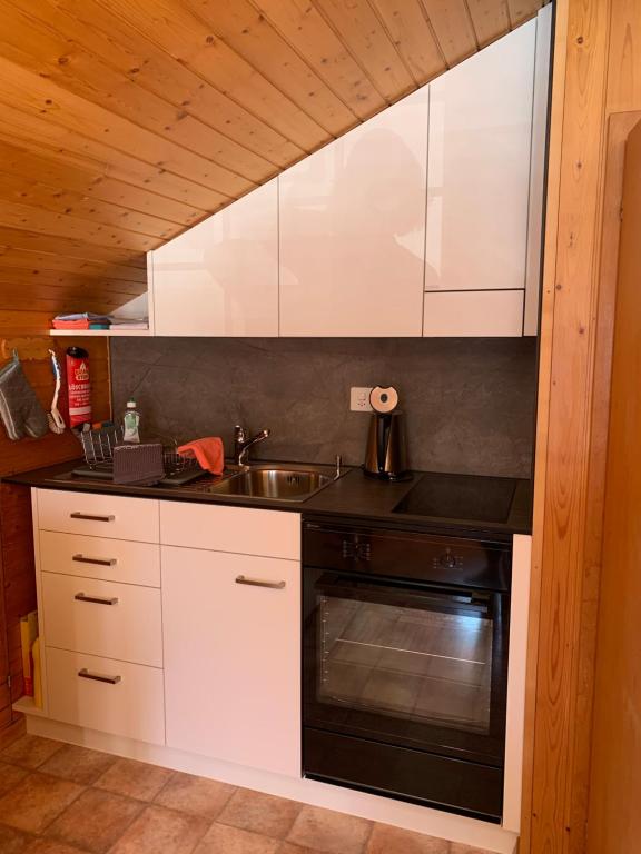 Kuchyň nebo kuchyňský kout v ubytování Chalet Allmegrat