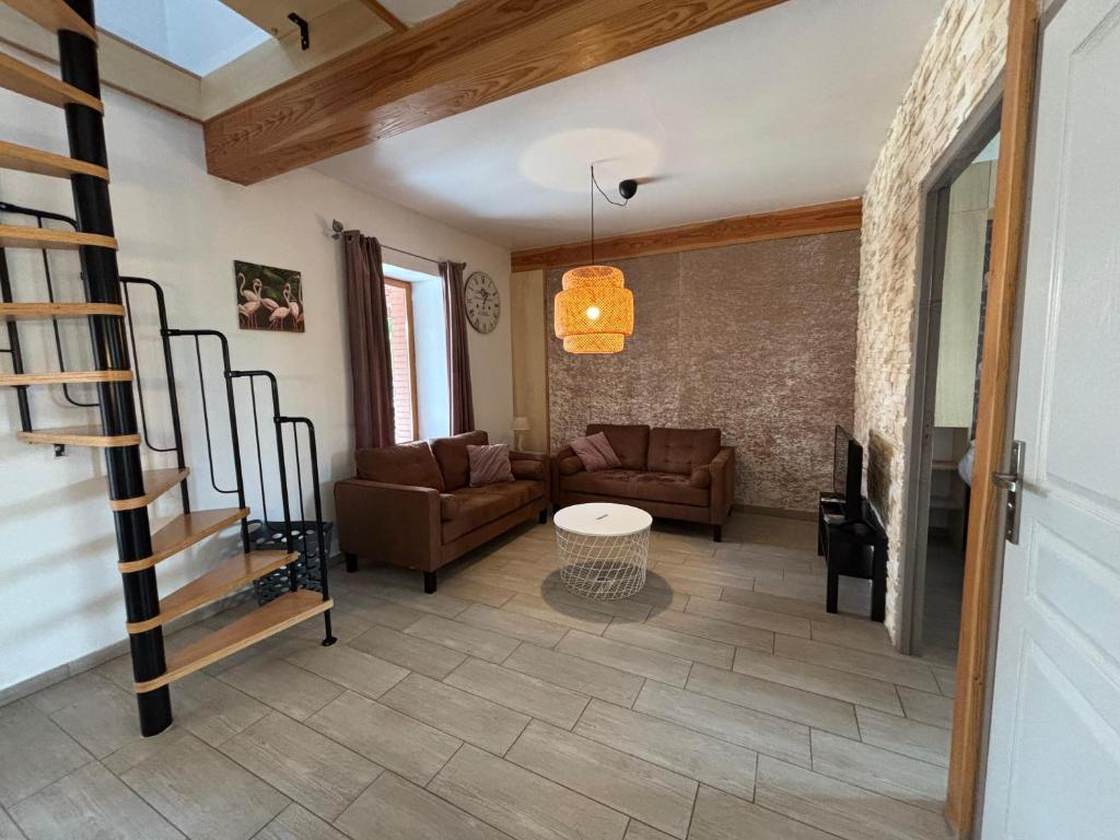Posezení v ubytování residence la Salamandre kamers