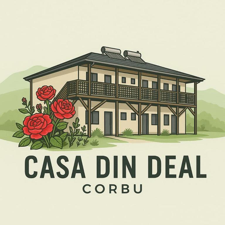 a vector illustration of a casa dinem deal cyru at Casa din Deal in Corbu