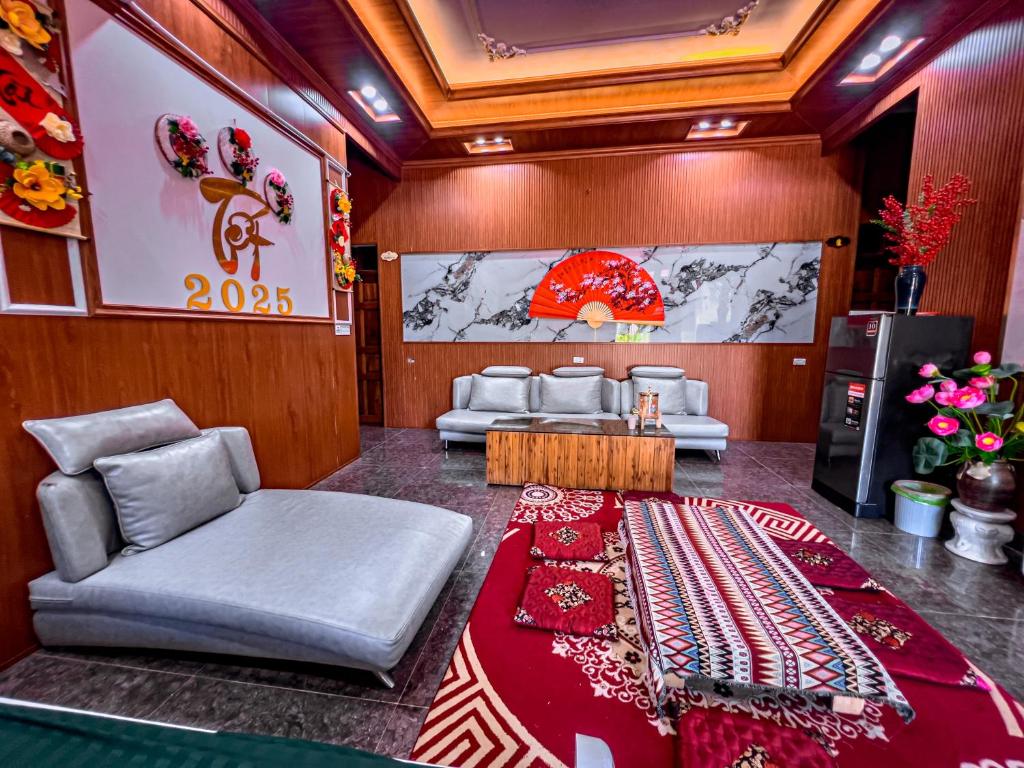 Posezení v ubytování Chiềng Farm Homestay Hoà Bình