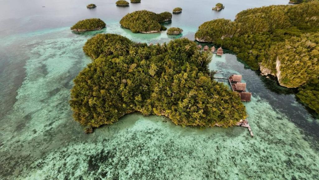 BesirBeser Bay Homestay的海洋岛屿的空中景观