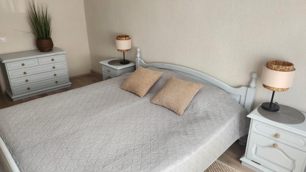Ένα ή περισσότερα κρεβάτια σε δωμάτιο στο Elkonu street apartment