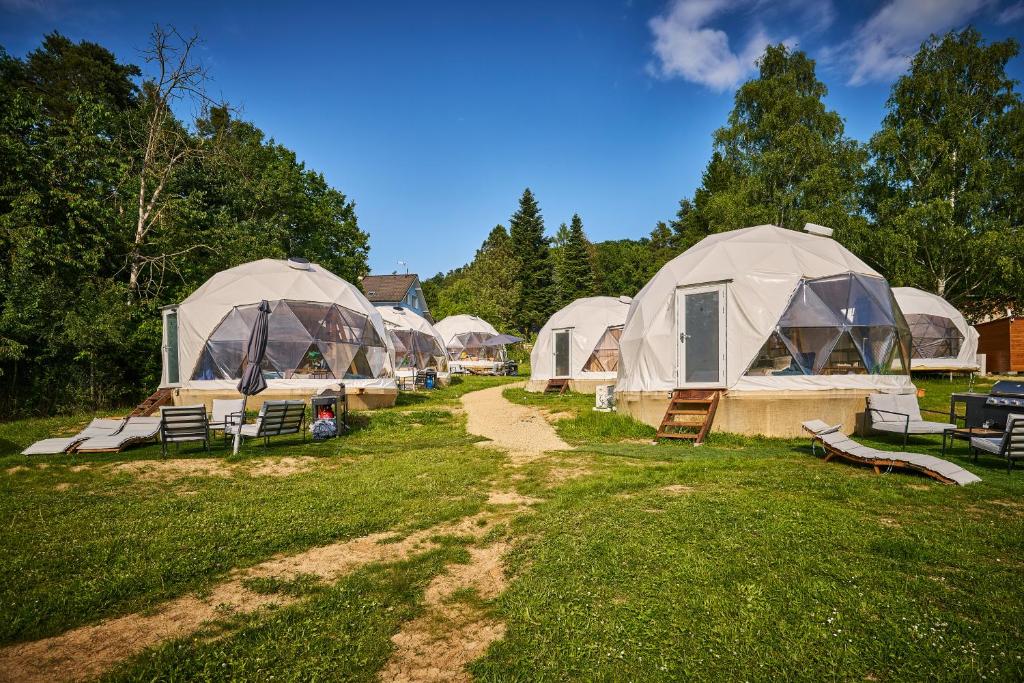 Zahrada ubytování Glamping Slapy