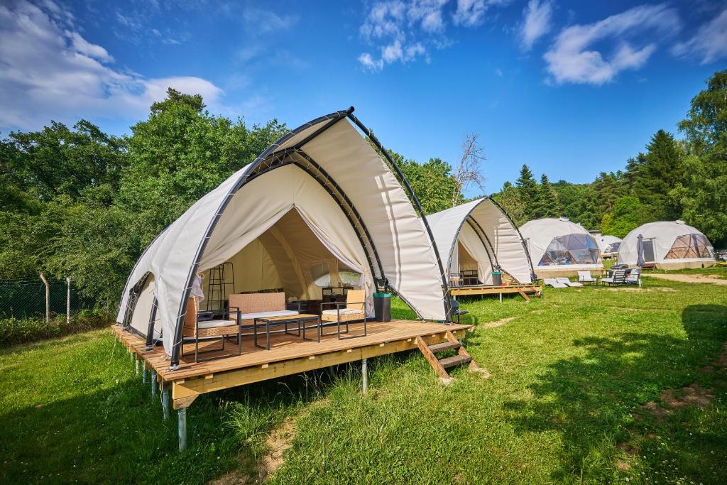 Zahrada ubytování Glamping Slapy