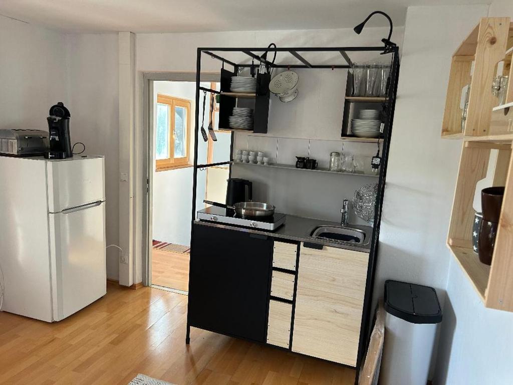 Kuchyň nebo kuchyňský kout v ubytování Campingplatz Mariengrund