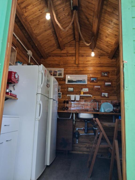 Kuchyň nebo kuchyňský kout v ubytování Camping Curtea Pescărușului