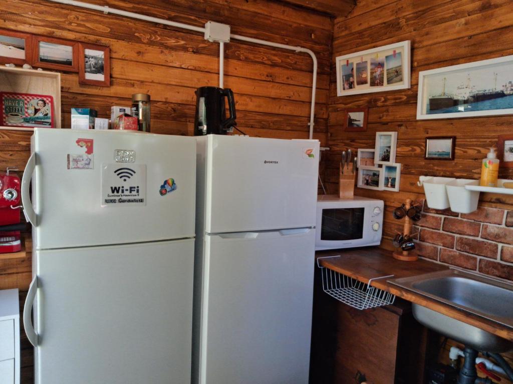 Kuchyň nebo kuchyňský kout v ubytování Camping Curtea Pescărușului