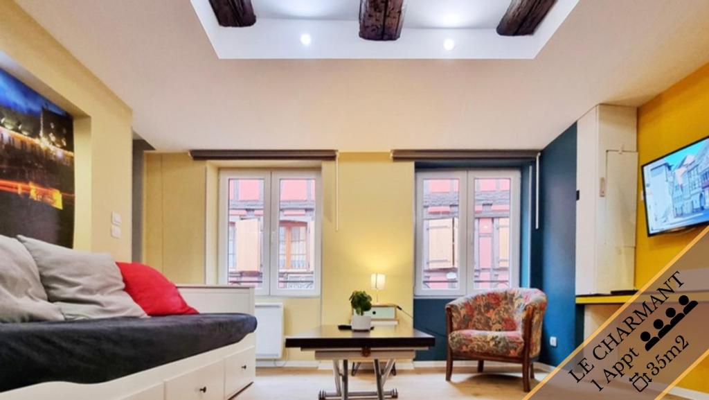 TV a/nebo společenská místnost v ubytování Splendide Appartement Barr - Route du Vins