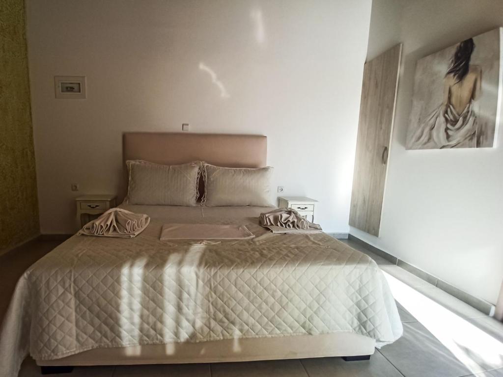 Postel nebo postele na pokoji v ubytování Moon studios
