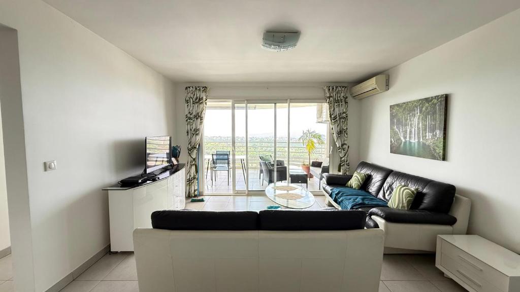 TV a/nebo společenská místnost v ubytování Appartement de standing vue mer